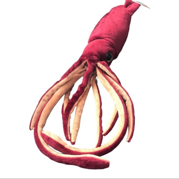 NWT Wild Republic wine plush Squid 31” glass eyes - Picture 4 of 10